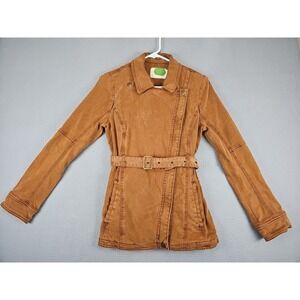 Anthropologie Everyday Belted Moto Jacket Women Size Small Brown